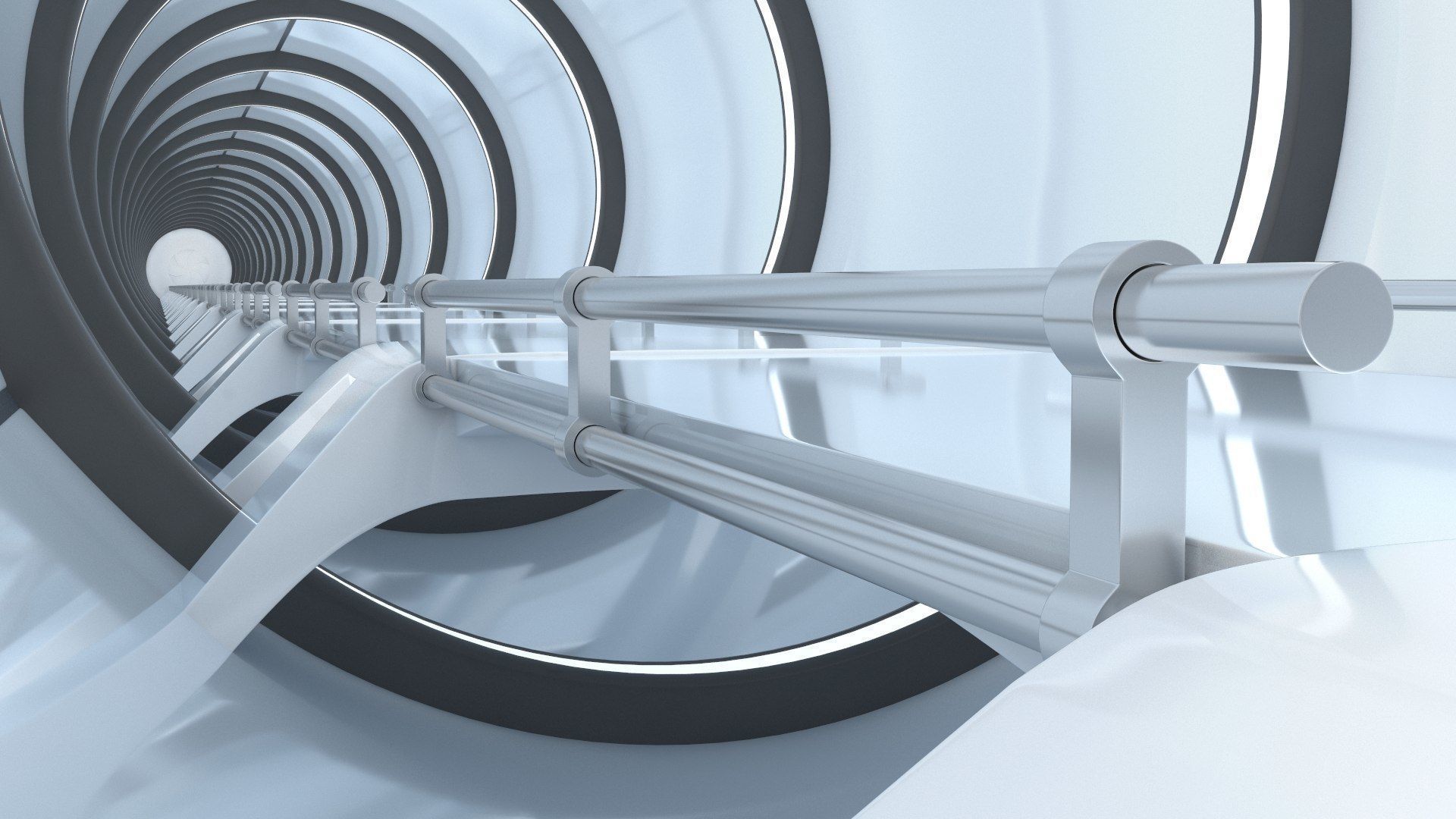 Sci-Fi Futuristic Corridor Collection 3D model_5