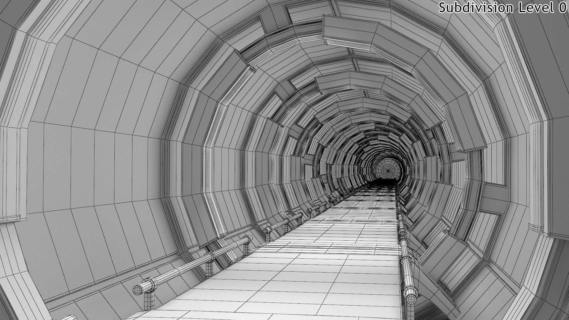 Sci-Fi Futuristic Corridor Collection 3D model_19