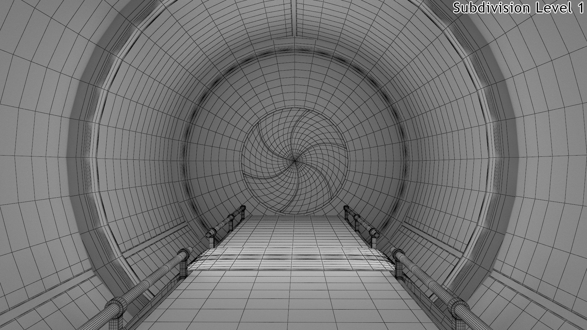 Sci-Fi Futuristic Corridor Collection 3D model_10