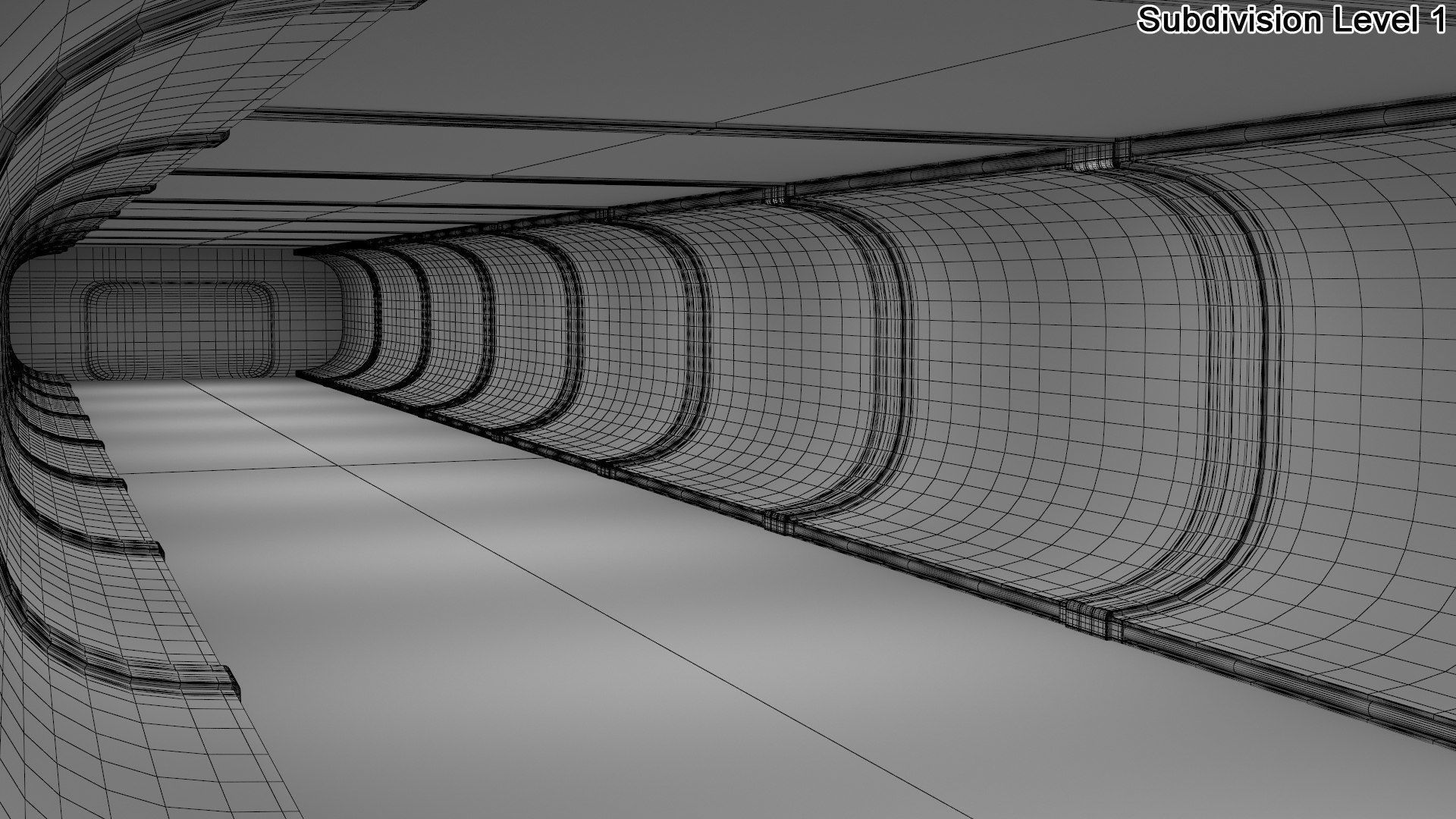 Sci-Fi Futuristic Corridor Collection 3D model_27