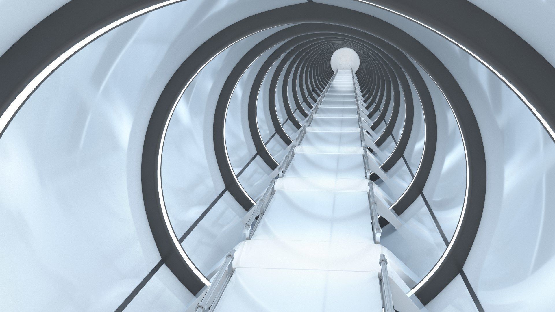 Sci-Fi Futuristic Corridor Collection 3D model_1