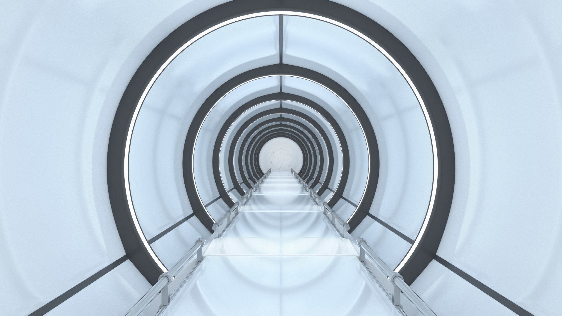 Sci-Fi Futuristic Corridor Collection 3D model_4