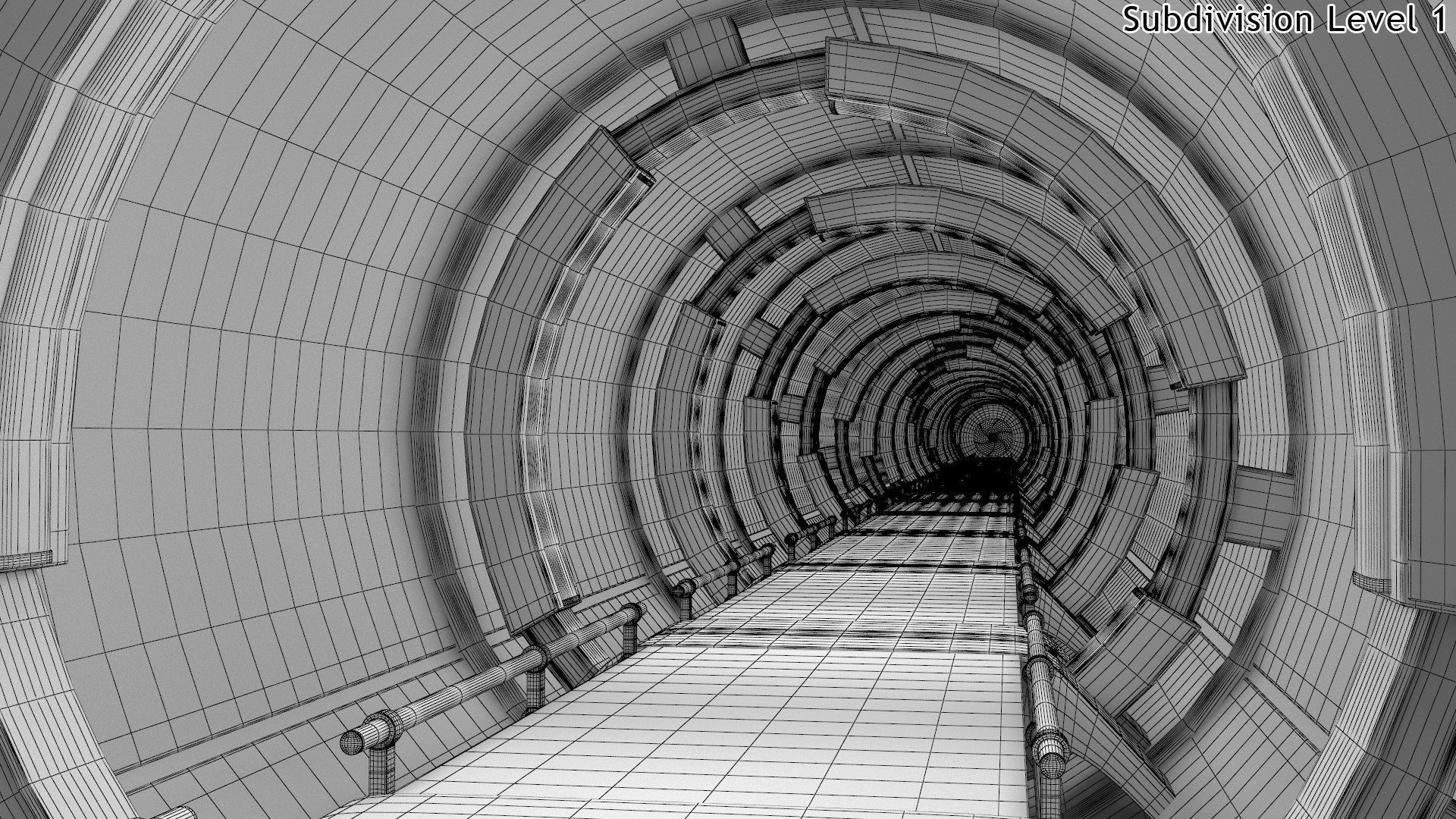 Sci-Fi Futuristic Corridor Collection 3D model_20