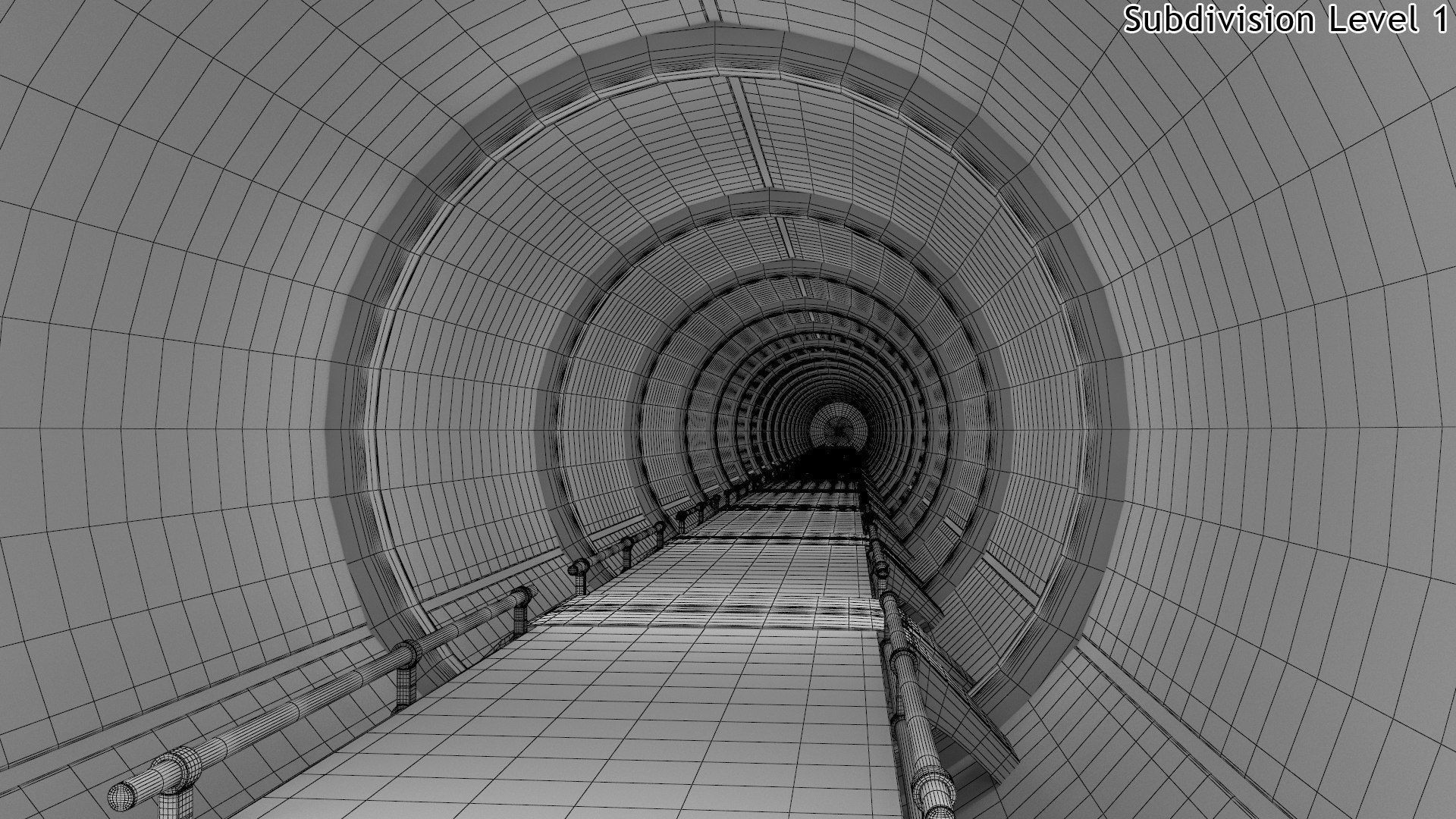 Sci-Fi Futuristic Corridor Collection 3D model_8