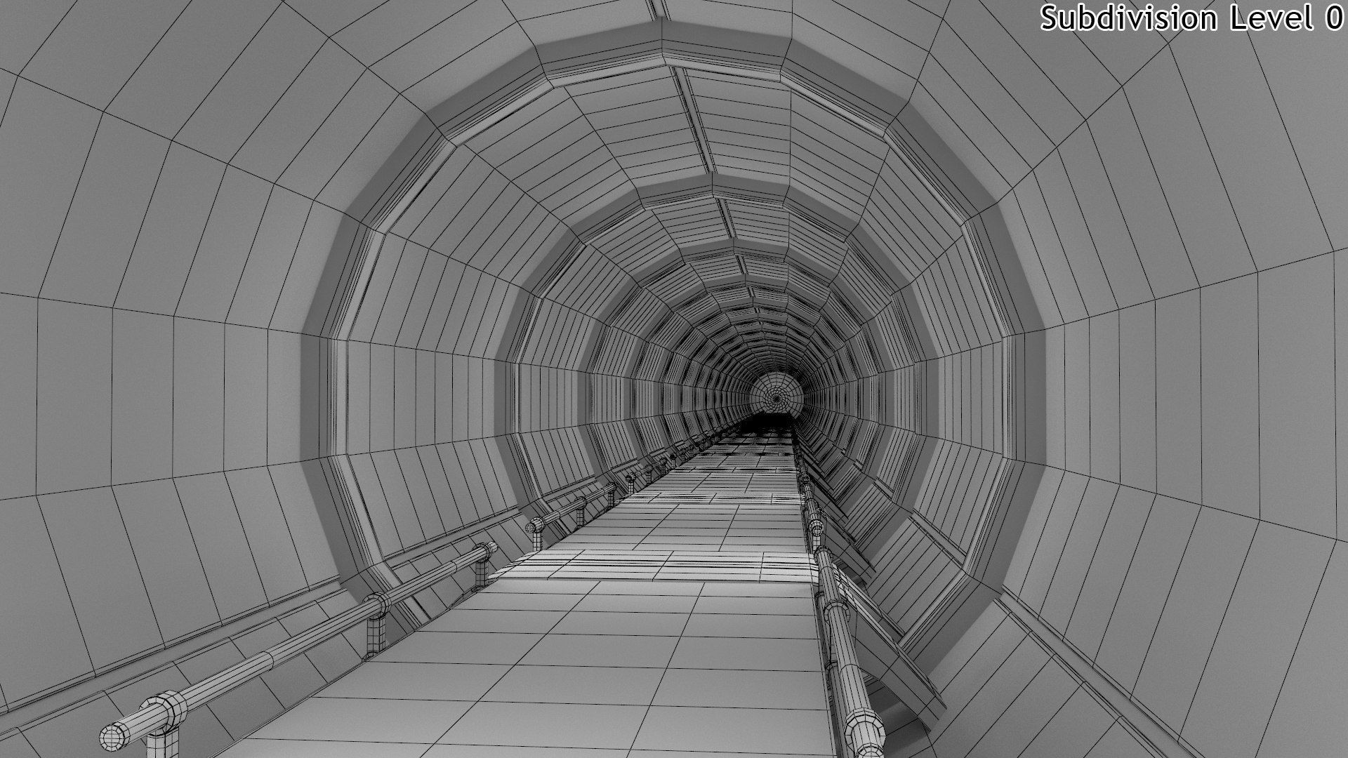 Sci-Fi Futuristic Corridor Collection 3D model_7