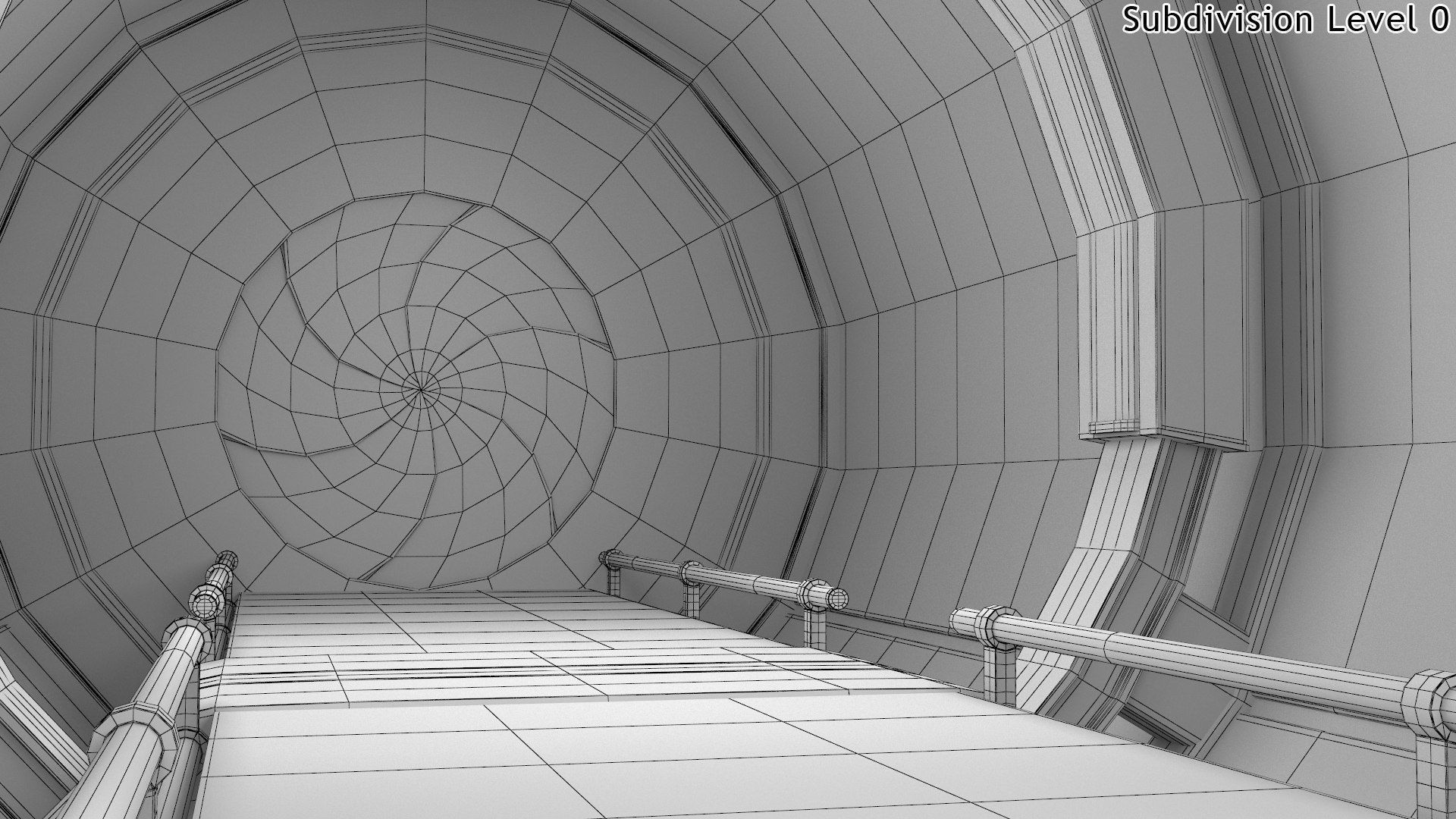 Sci-Fi Futuristic Corridor Collection 3D model_17