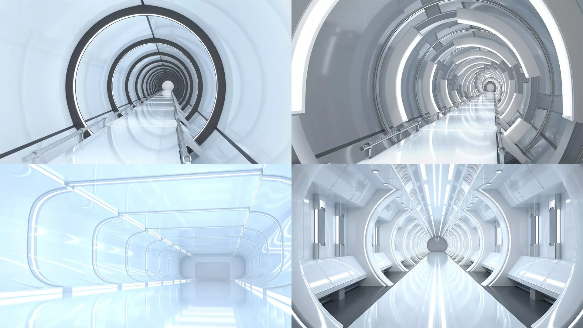 Sci-Fi Futuristic Corridor Collection 3D model_0