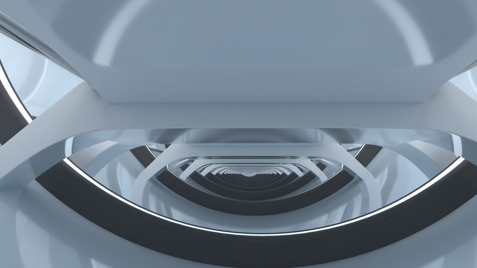 Sci-Fi Futuristic Corridor Collection 3D model_6