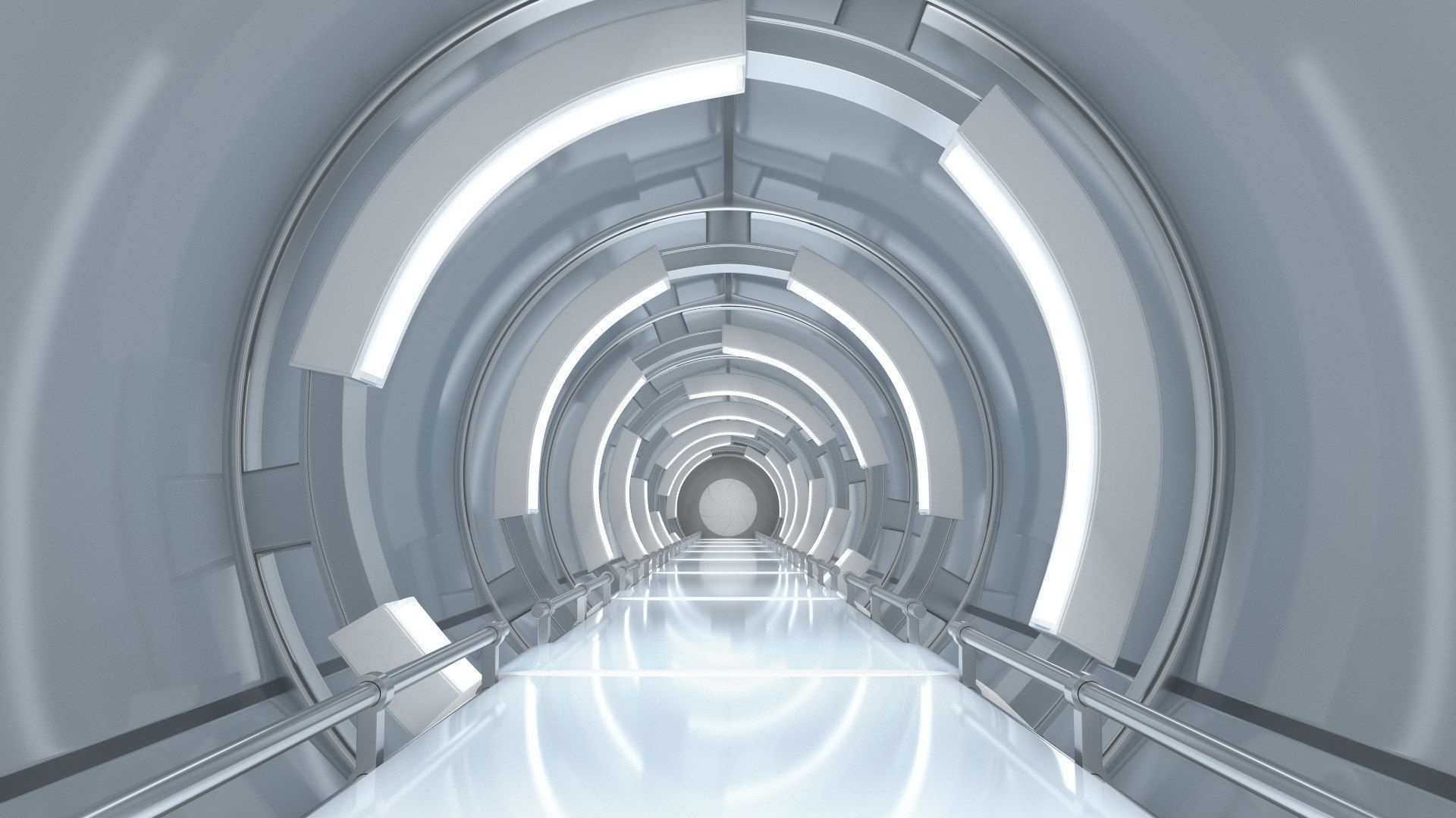 Sci-Fi Futuristic Corridor Collection 3D model_11