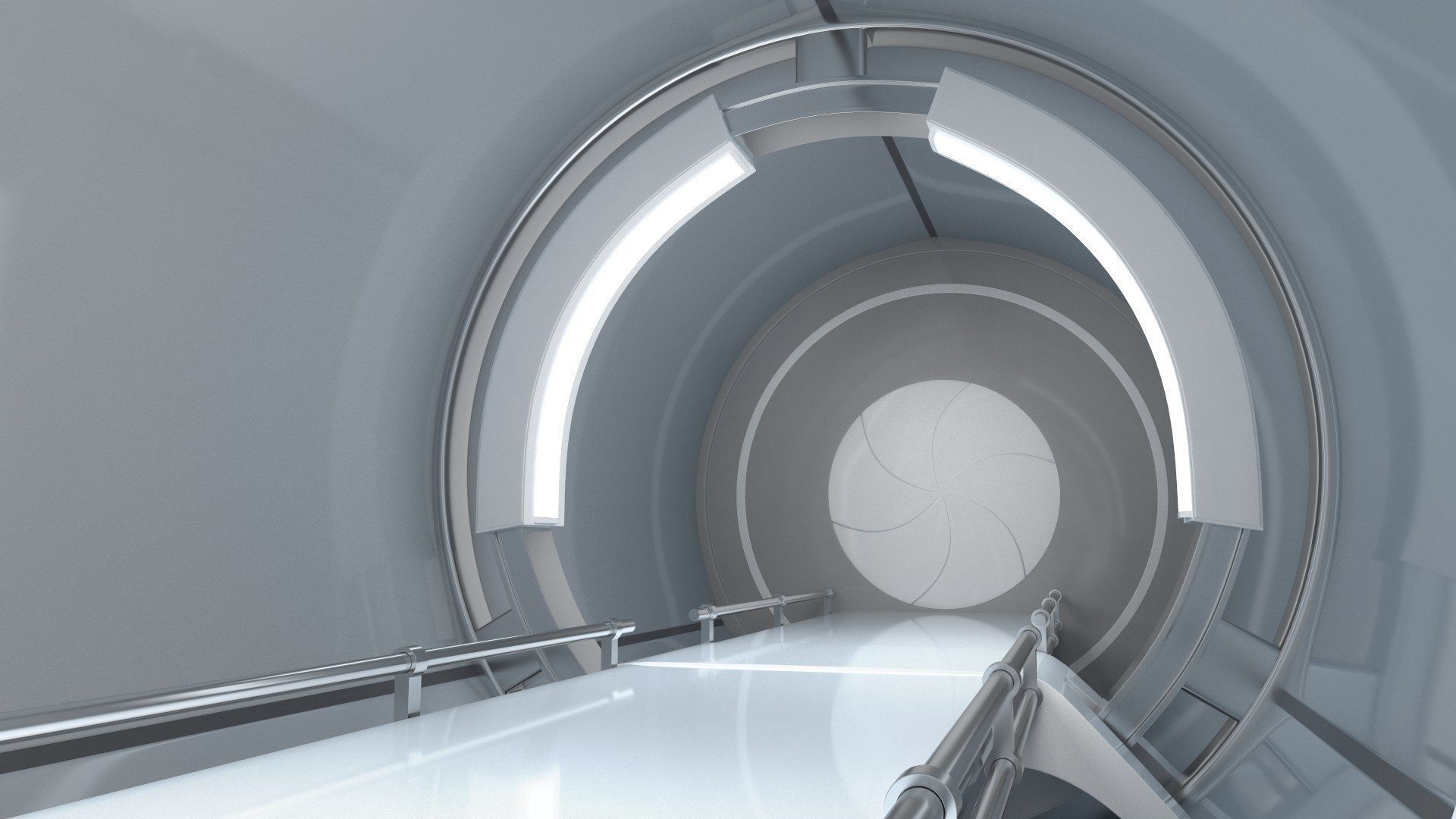 Sci-Fi Futuristic Corridor Collection 3D model_16