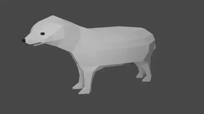 Low Poly Polar Bear Free low-poly 3D model
