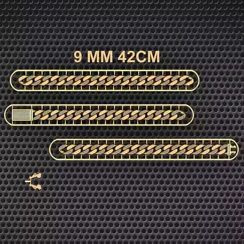 9 MM 42 CM CUBAN LINK CHAIN FOR BRACELET OR NECKLACE