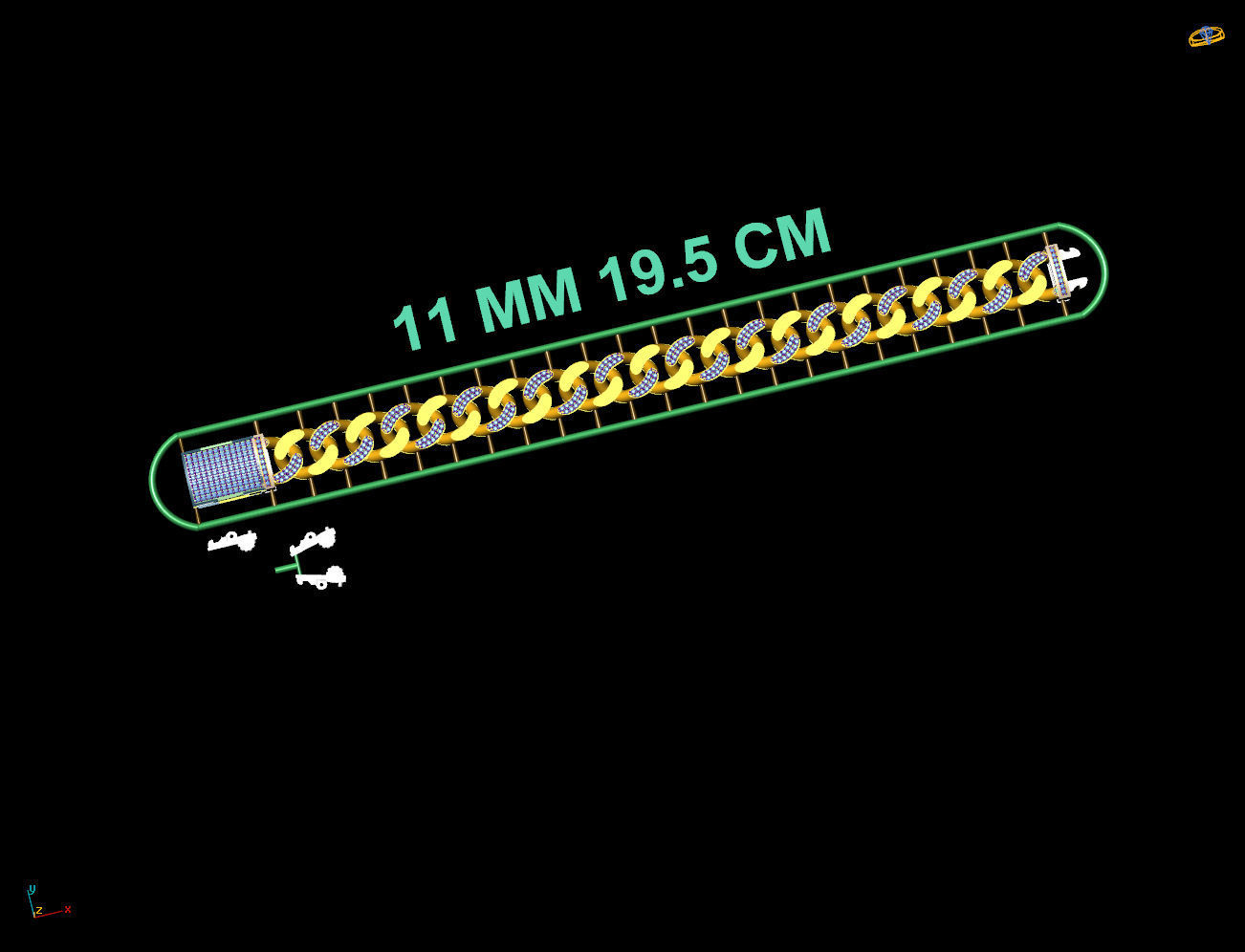 11 MM 19 CM CUBAN LINK CHAIN FOR BRACELET OR NECKLACE 3D print model_6