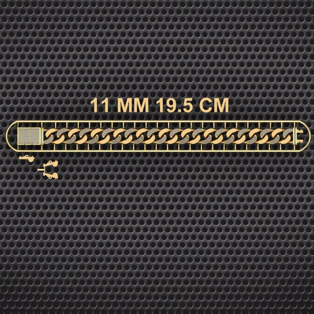 11 MM 19 CM CUBAN LINK CHAIN FOR BRACELET OR NECKLACE 3D print model_0