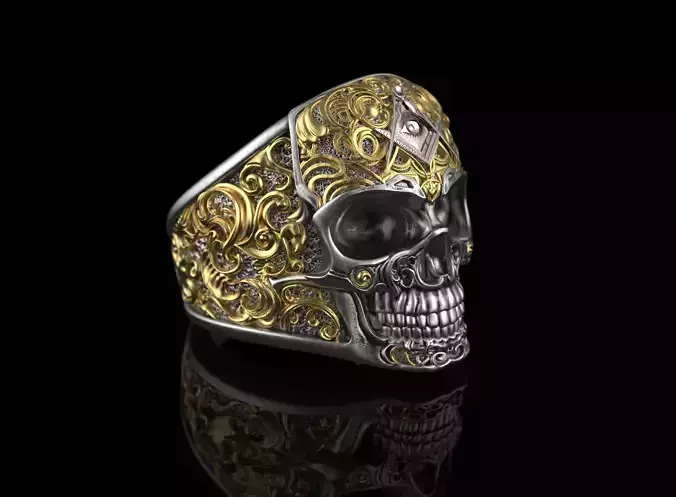 Man Signet Jewelry Skull Ring 0315 Set of sizes 3dm Stl Fbx 3D print model
