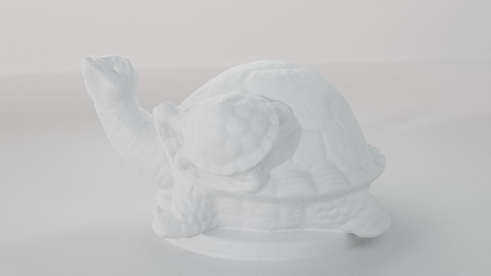 Turtle scuplture with baby Low-poly 3D model_9
