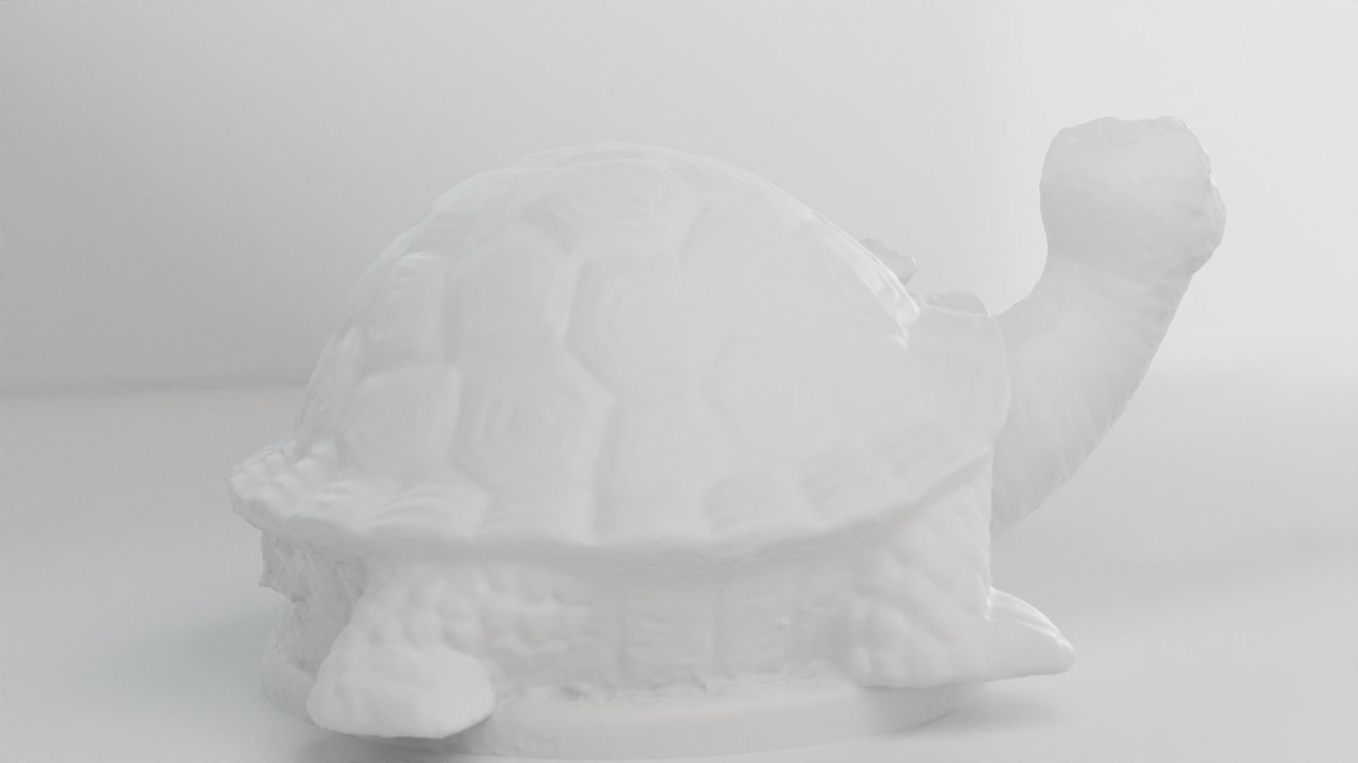 Turtle scuplture with baby Low-poly 3D model_11