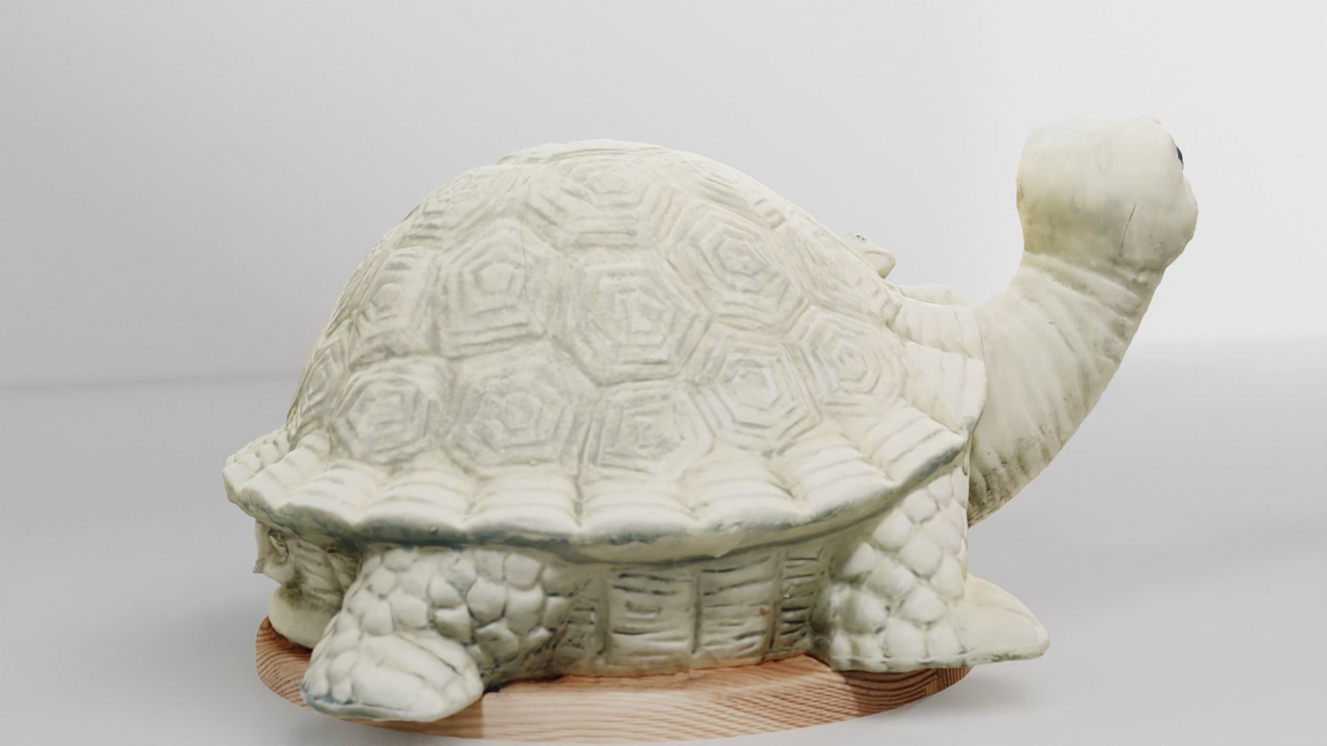 Turtle scuplture with baby Low-poly 3D model_5