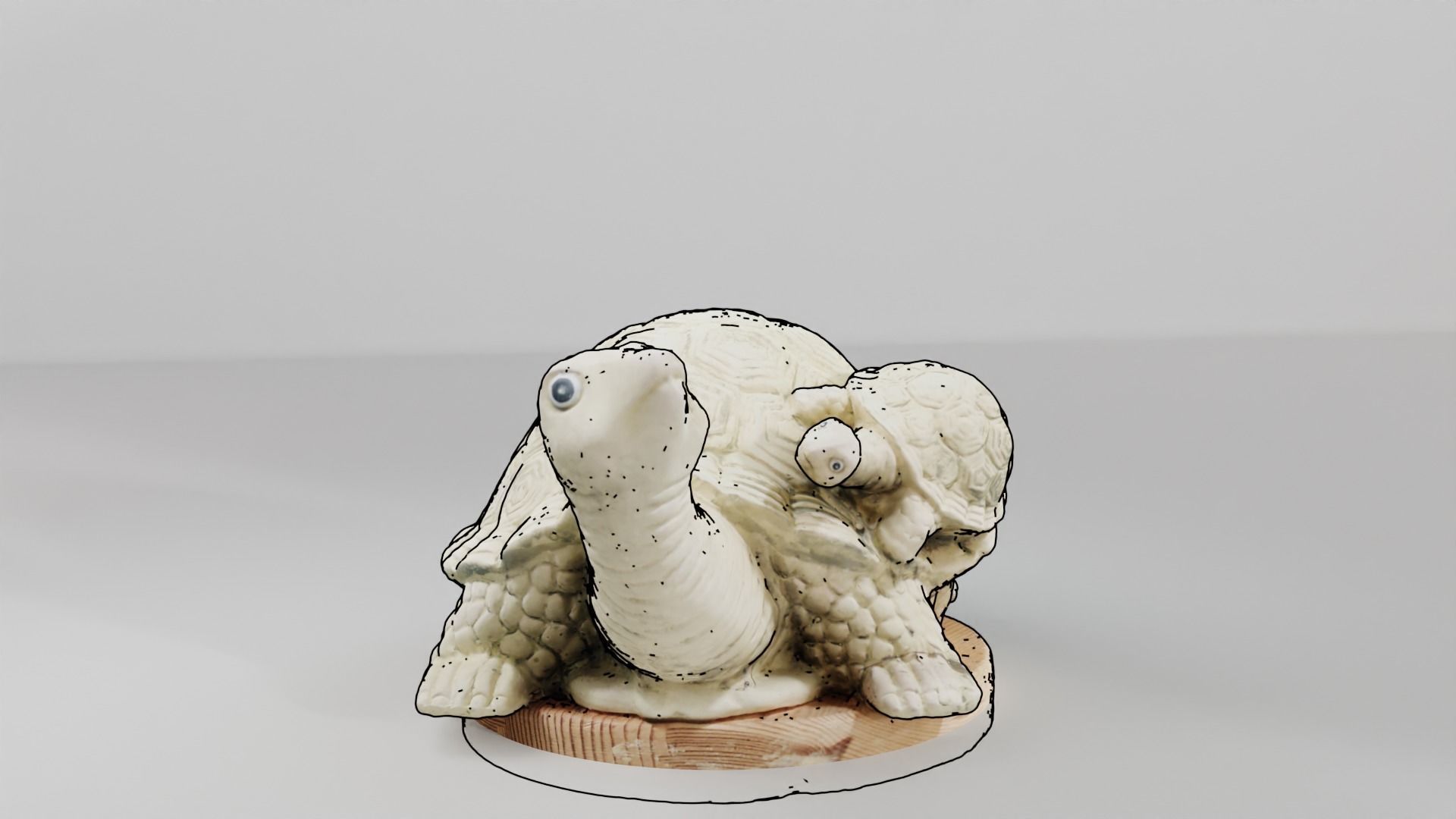 Turtle scuplture with baby Low-poly 3D model_12