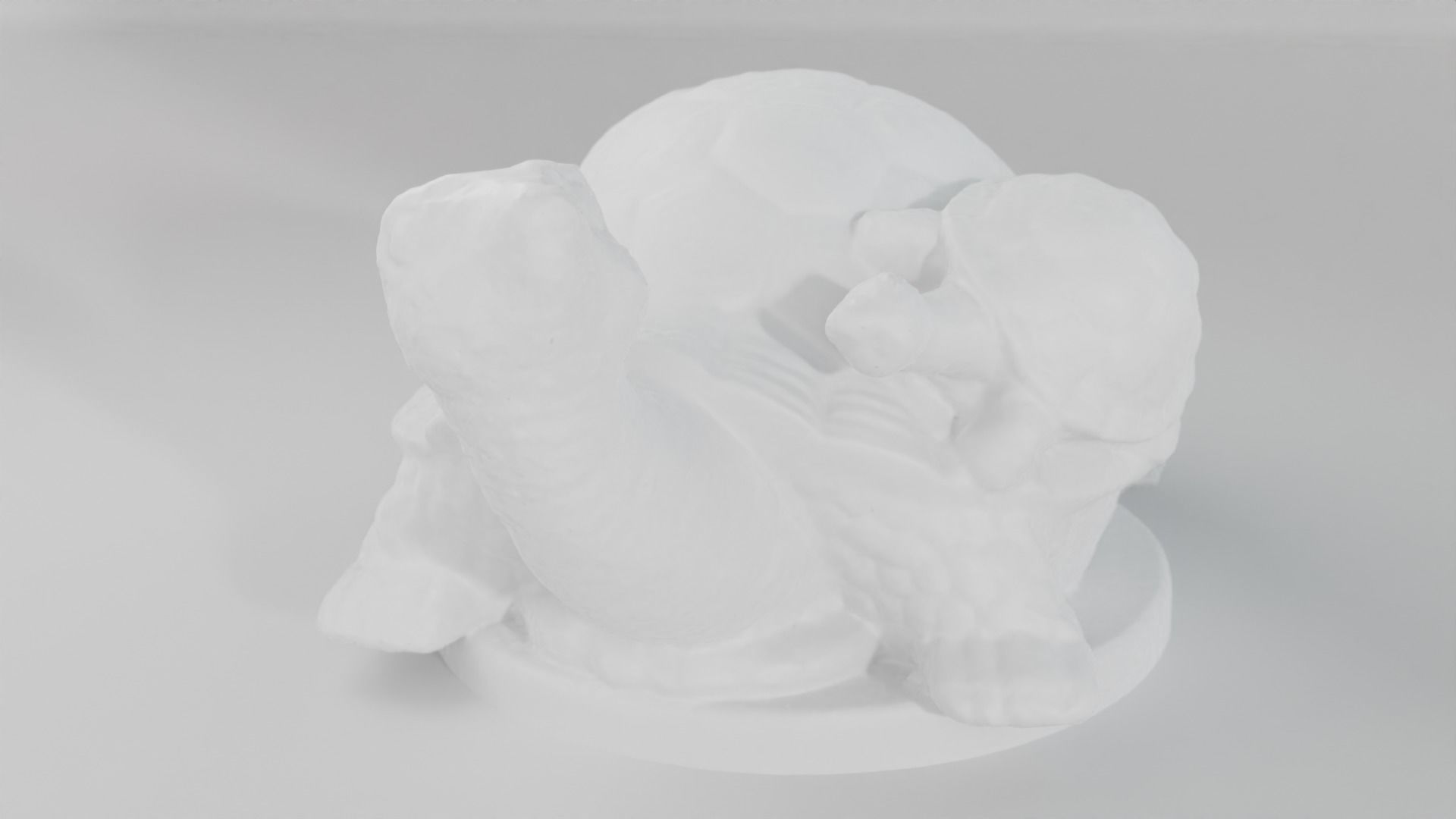 Turtle scuplture with baby Low-poly 3D model_7