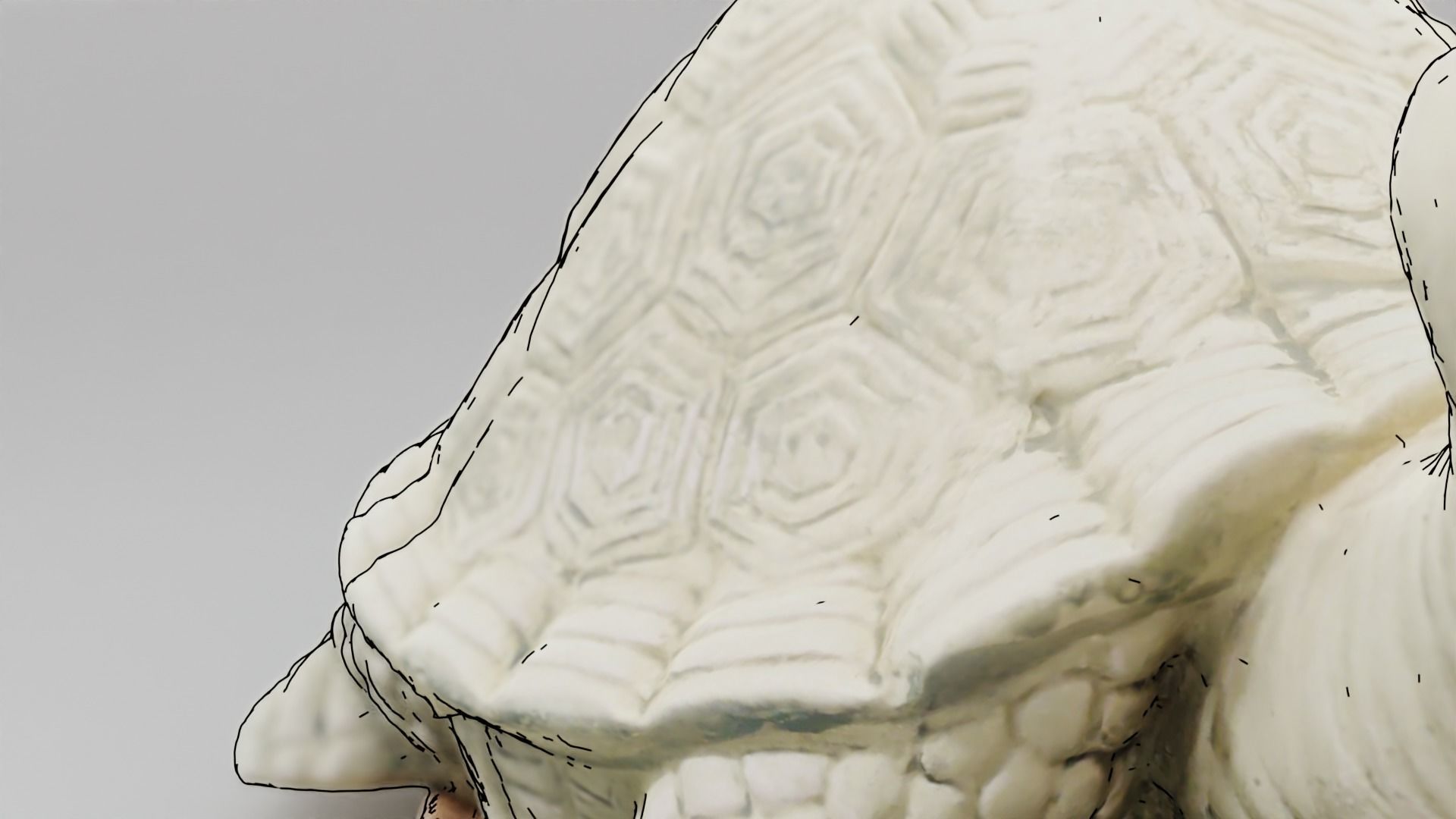 Turtle scuplture with baby Low-poly 3D model_14