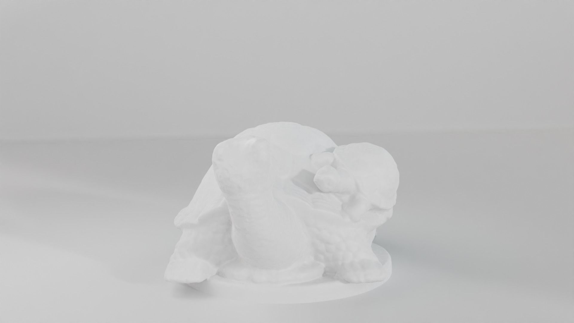 Turtle scuplture with baby Low-poly 3D model_6