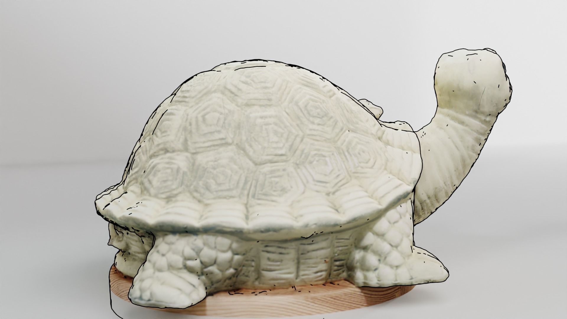 Turtle scuplture with baby Low-poly 3D model_17