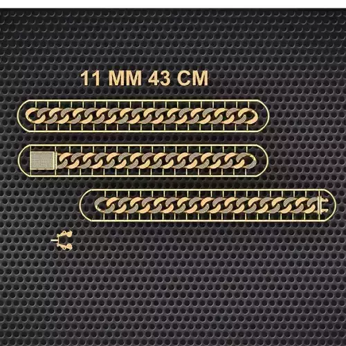 11 MM 43 CM CUBAN LINK CHAIN FOR BRACELET OR NECKLACE