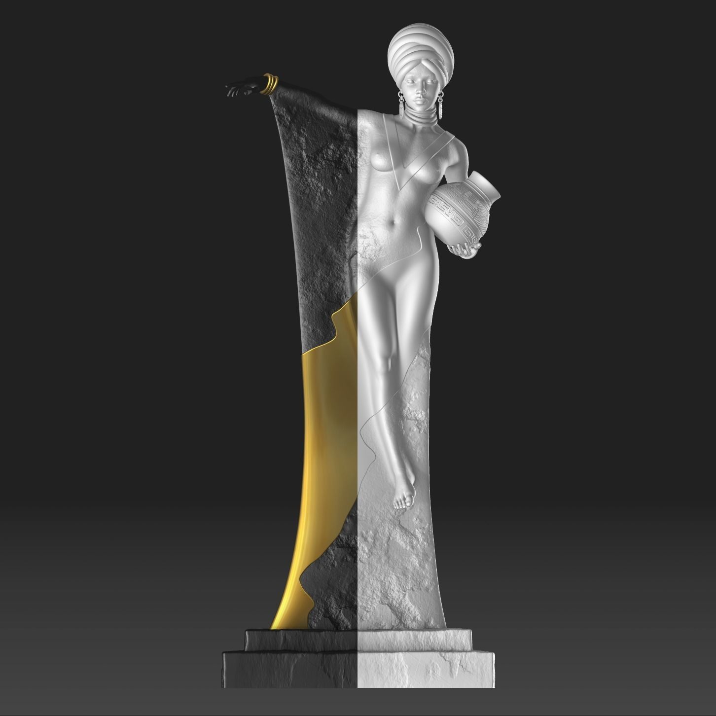 STATUE AFRICAN 3D print model_2