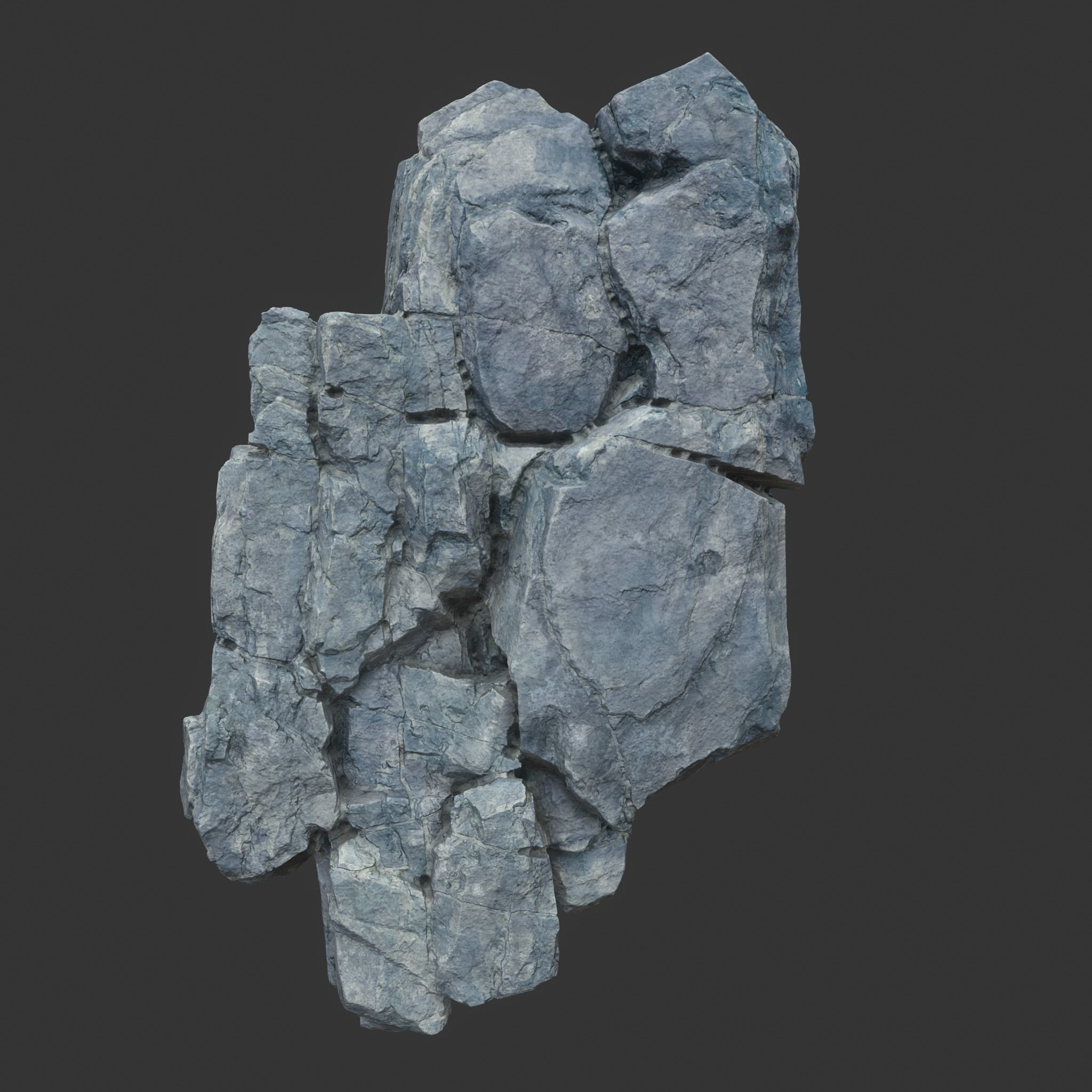 High poly Gray Modular Rock 230706 3D model_11
