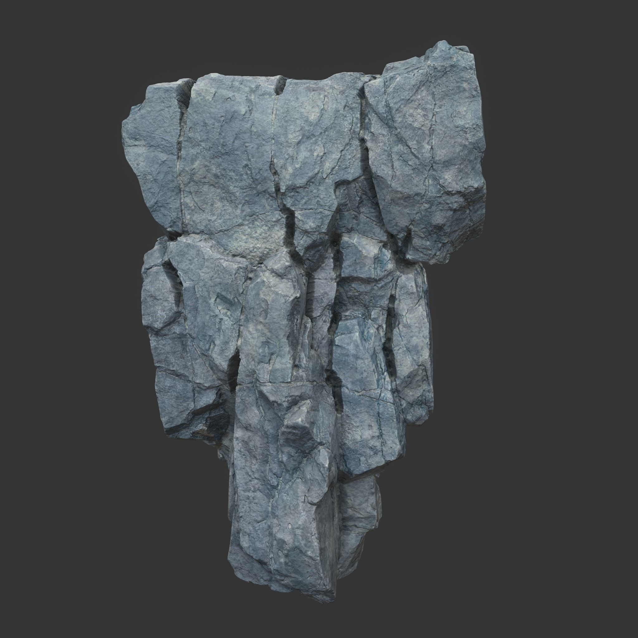 High poly Gray Modular Rock 230706 3D model_7