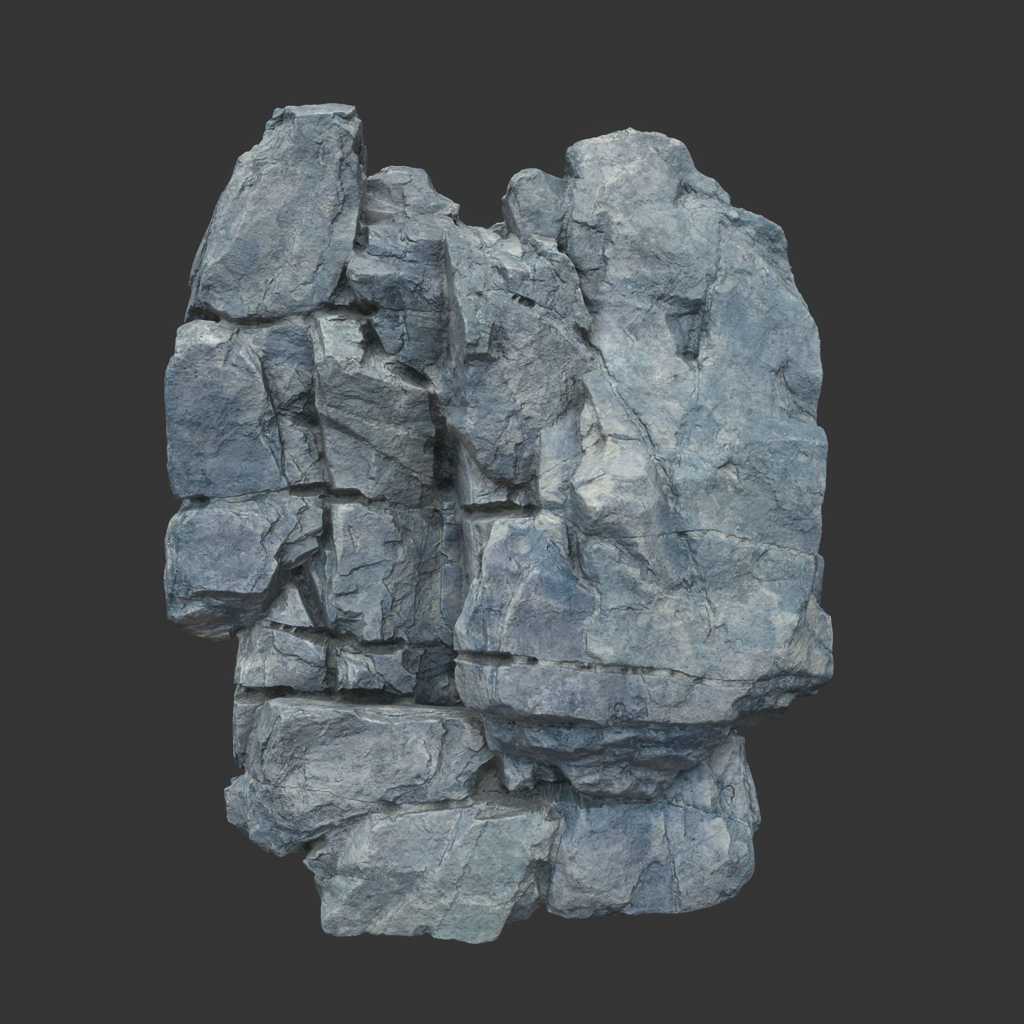 High poly Gray Modular Rock 230706 3D model_9