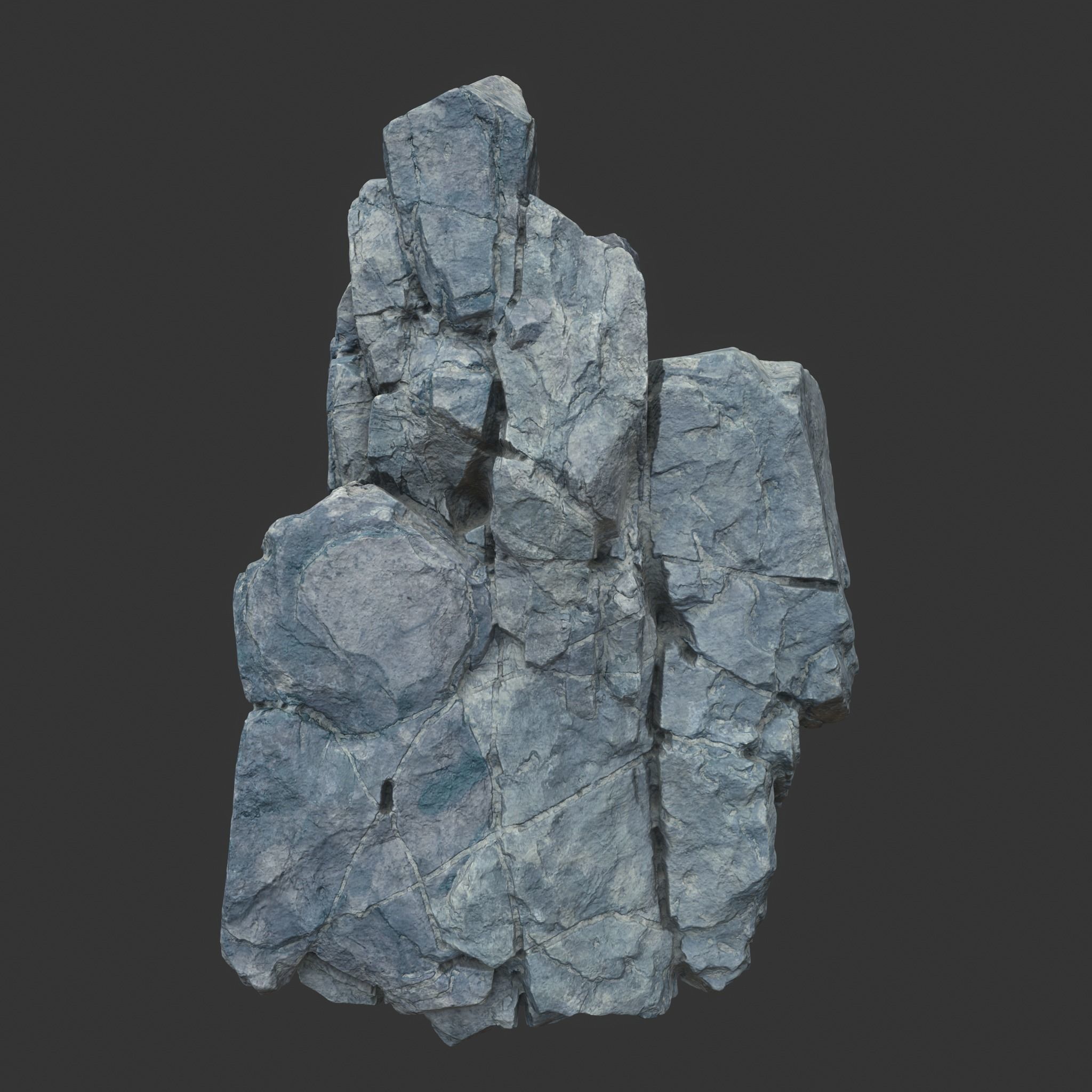 High poly Gray Modular Rock 230706 3D model_15