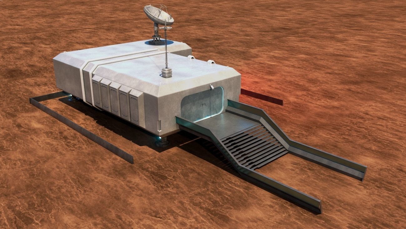 Command center station Low-poly 3D model_1