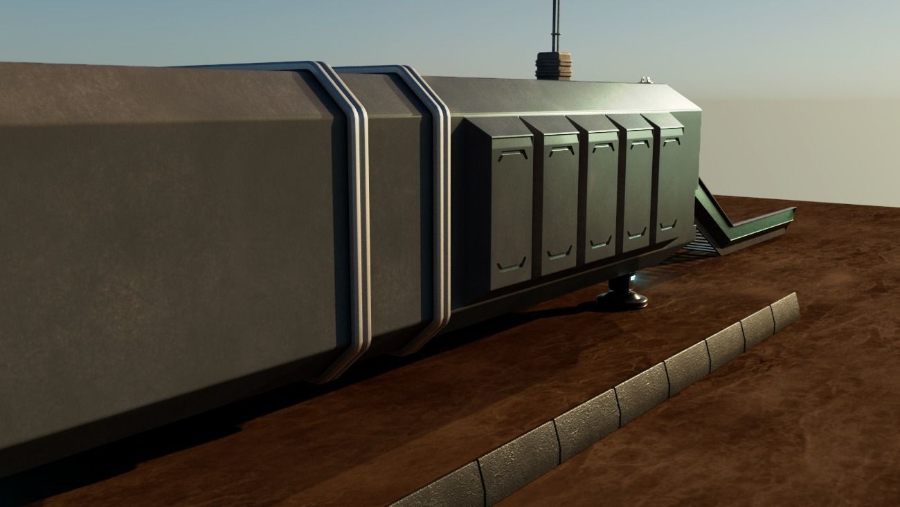 Command center station Low-poly 3D model_4