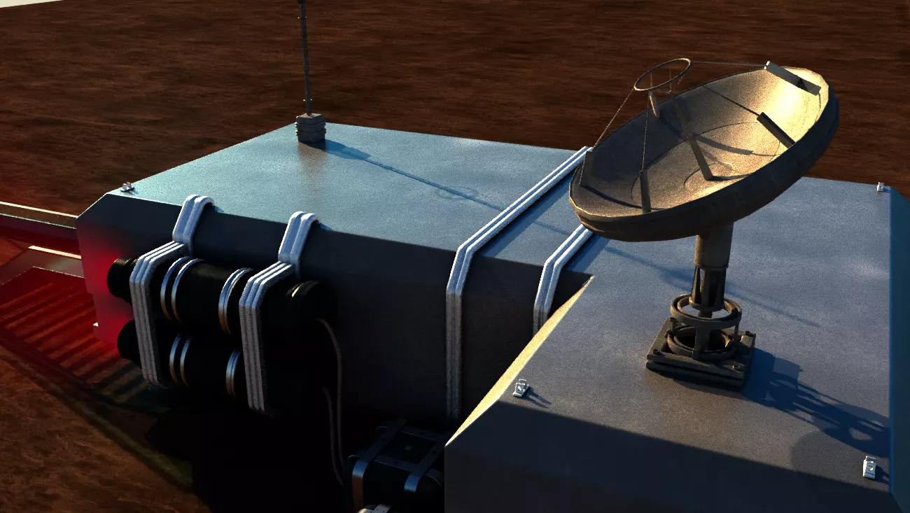 Command center station Low-poly 3D model_0