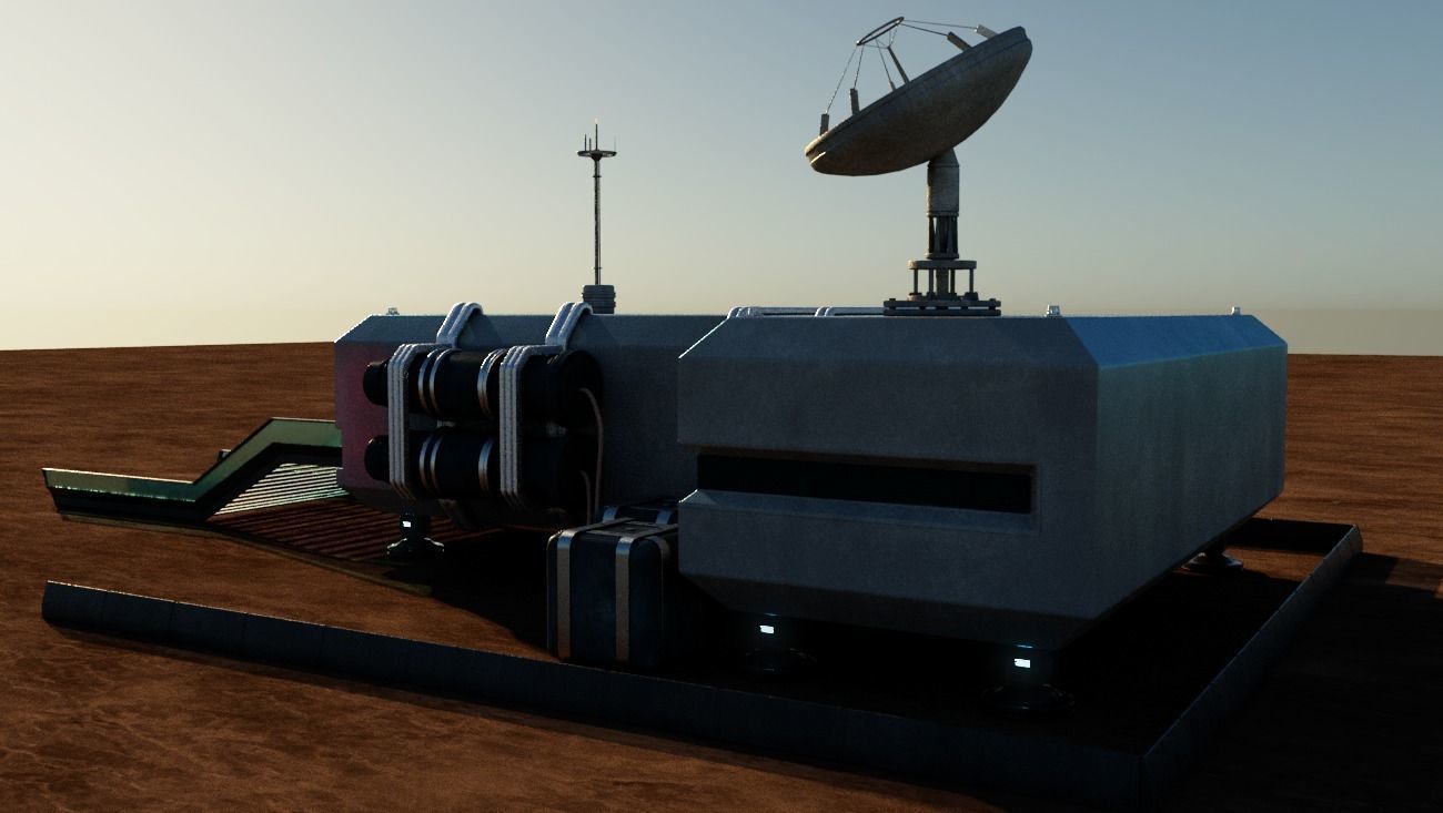 Command center station Low-poly 3D model_3