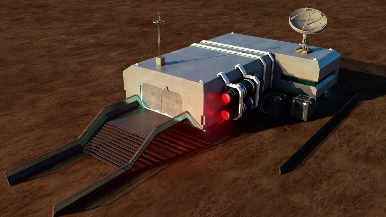 Command center station Low-poly 3D model_2