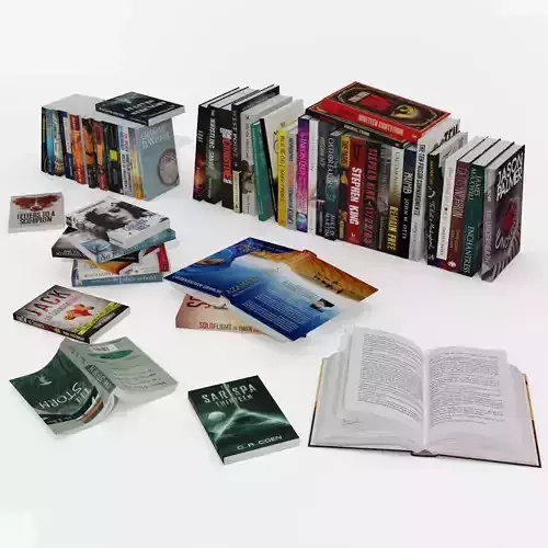 Collection of high quality models of books and pocketbooks