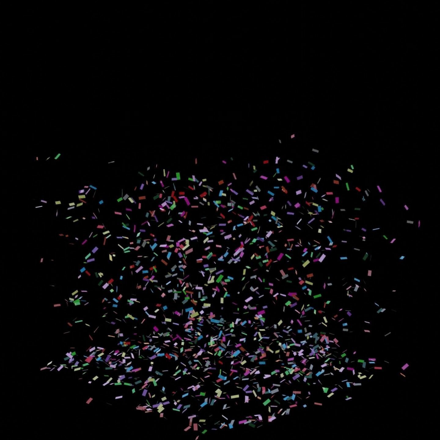 Confetti 10 Animations Low-poly 3D model_3