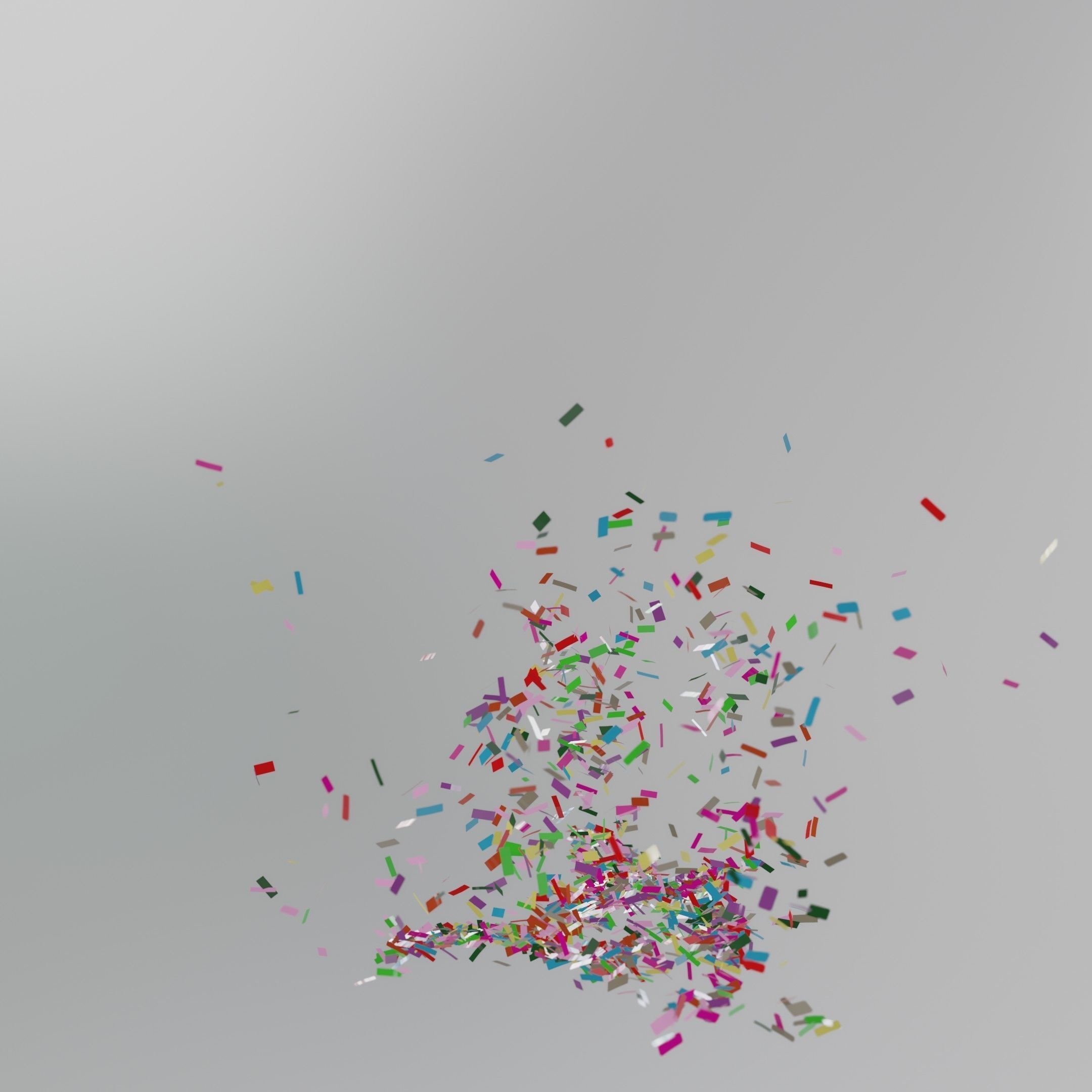 Confetti 10 Animations Low-poly 3D model_23