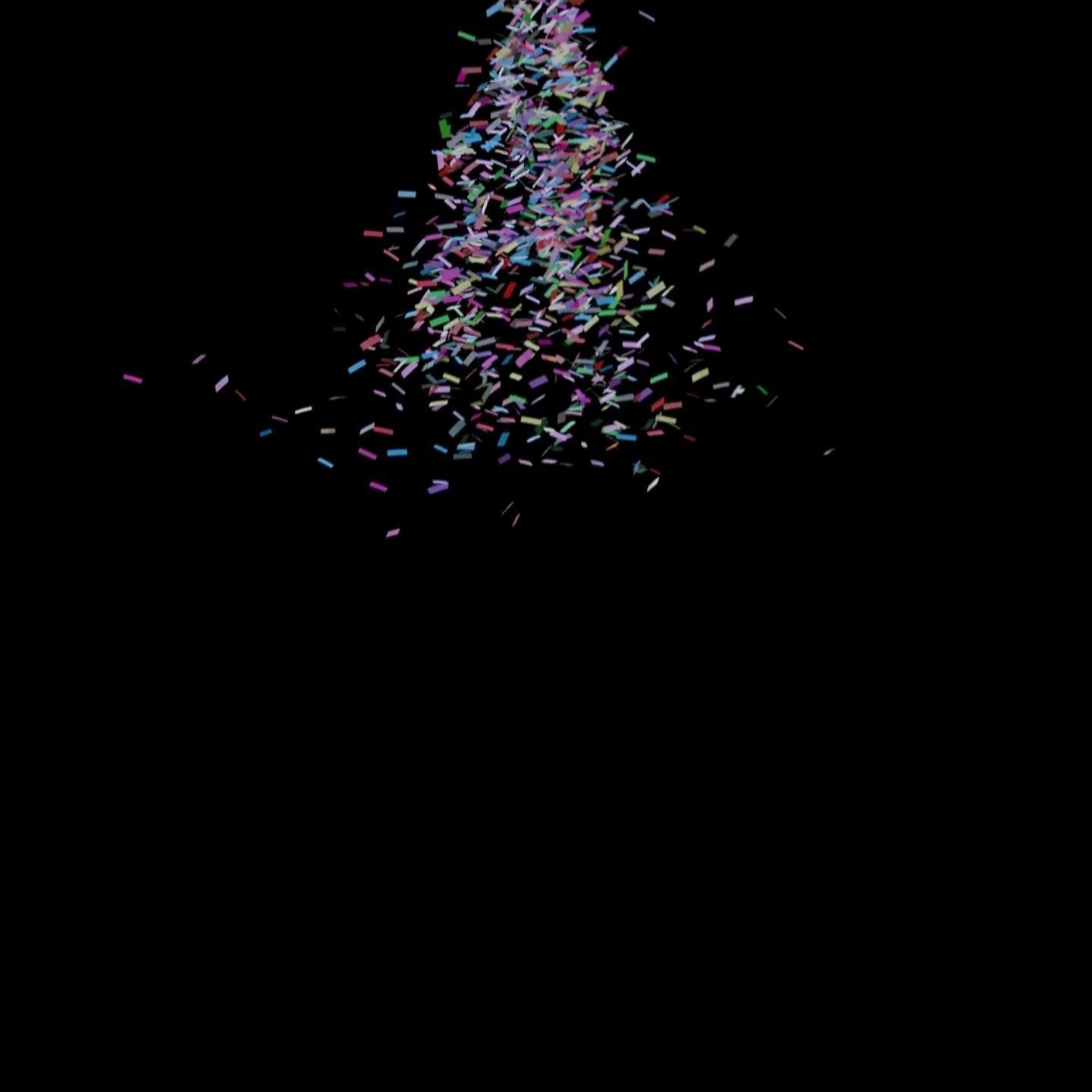 Confetti 10 Animations Low-poly 3D model_7