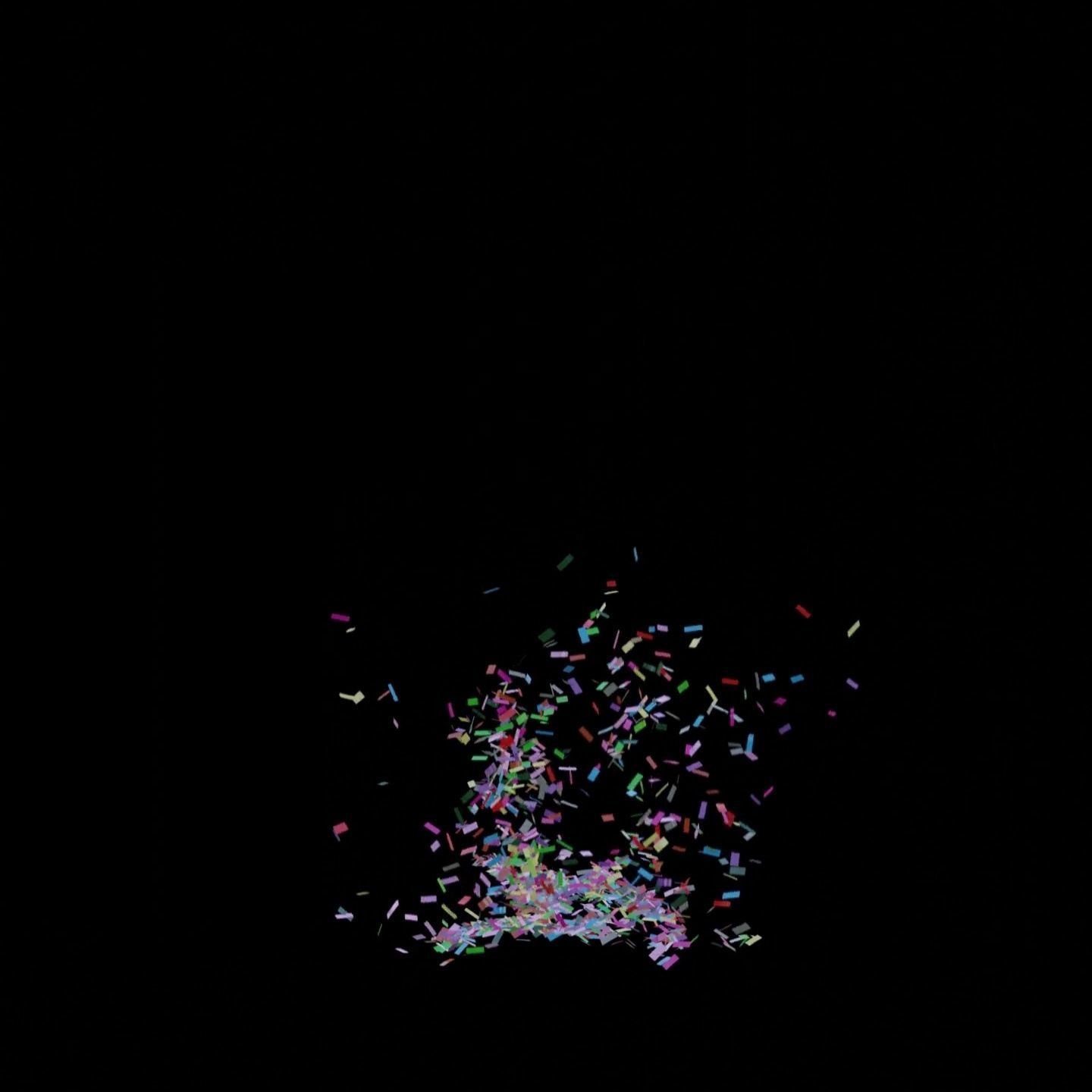 Confetti 10 Animations Low-poly 3D model_6