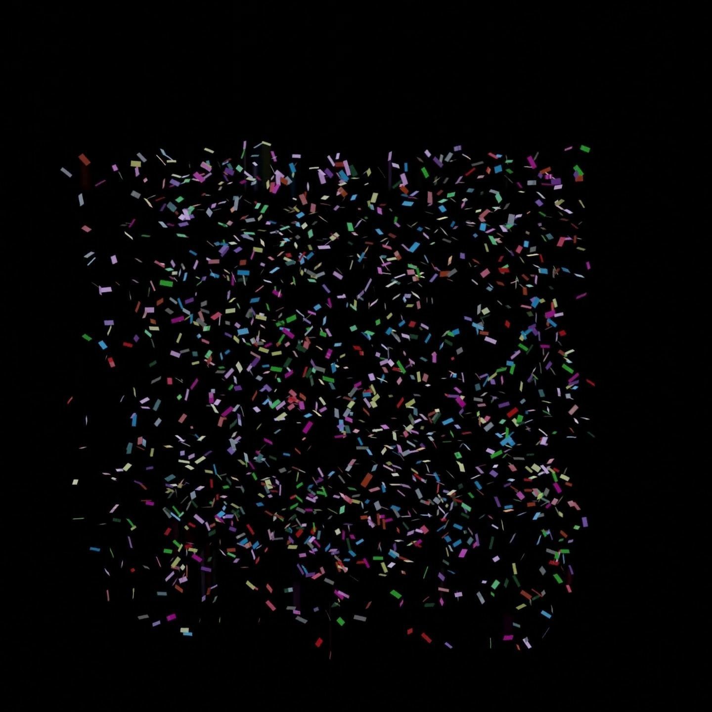 Confetti 10 Animations Low-poly 3D model_2