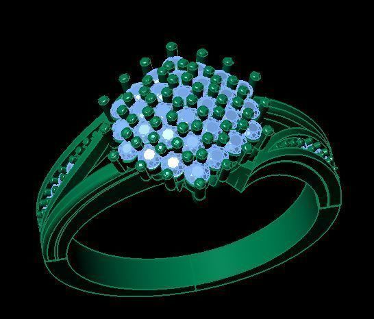 daimond ring 3D print model_7
