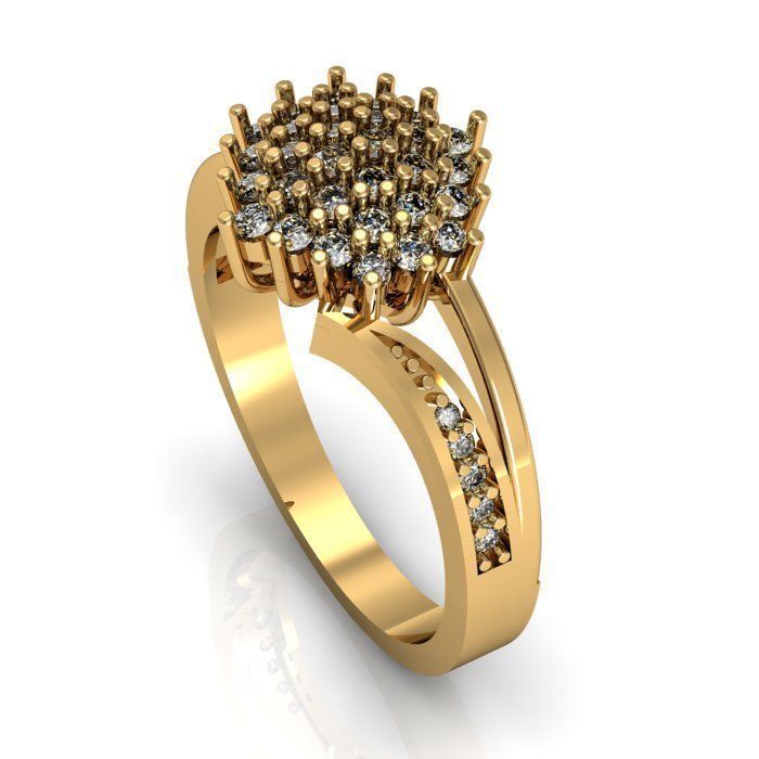 daimond ring 3D print model_2