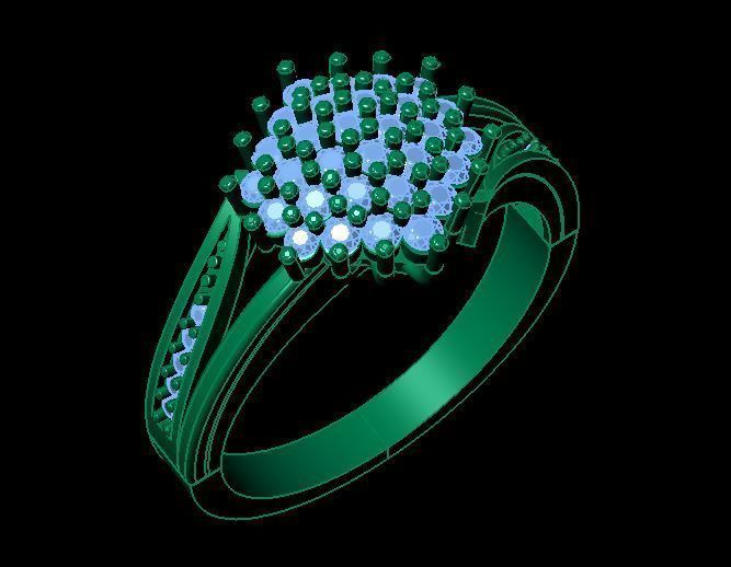 daimond ring 3D print model_8