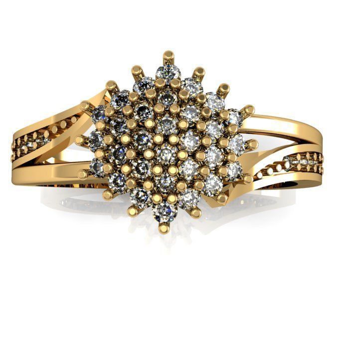 daimond ring 3D print model_4