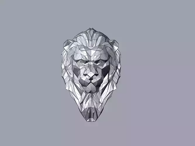 Lion Face Low Poly Stl verified