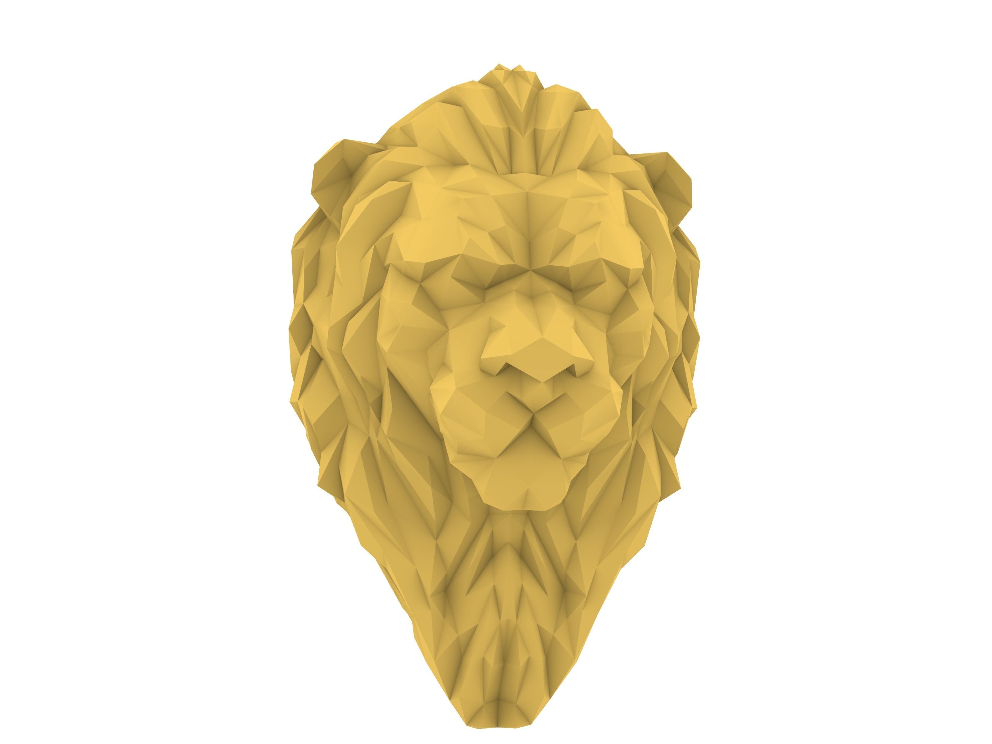 Lion Face Low Poly Stl verified 3D print model_4